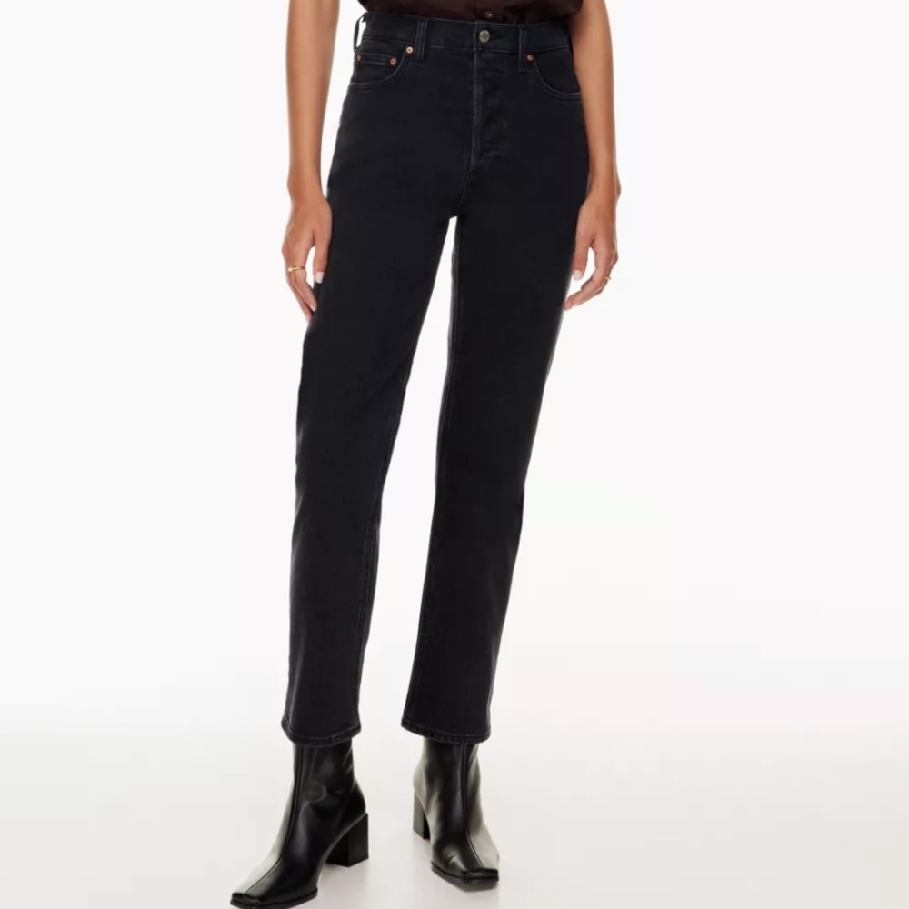Aritzia Arlo Straight Jeans - Black Eyeliner 27 x 28